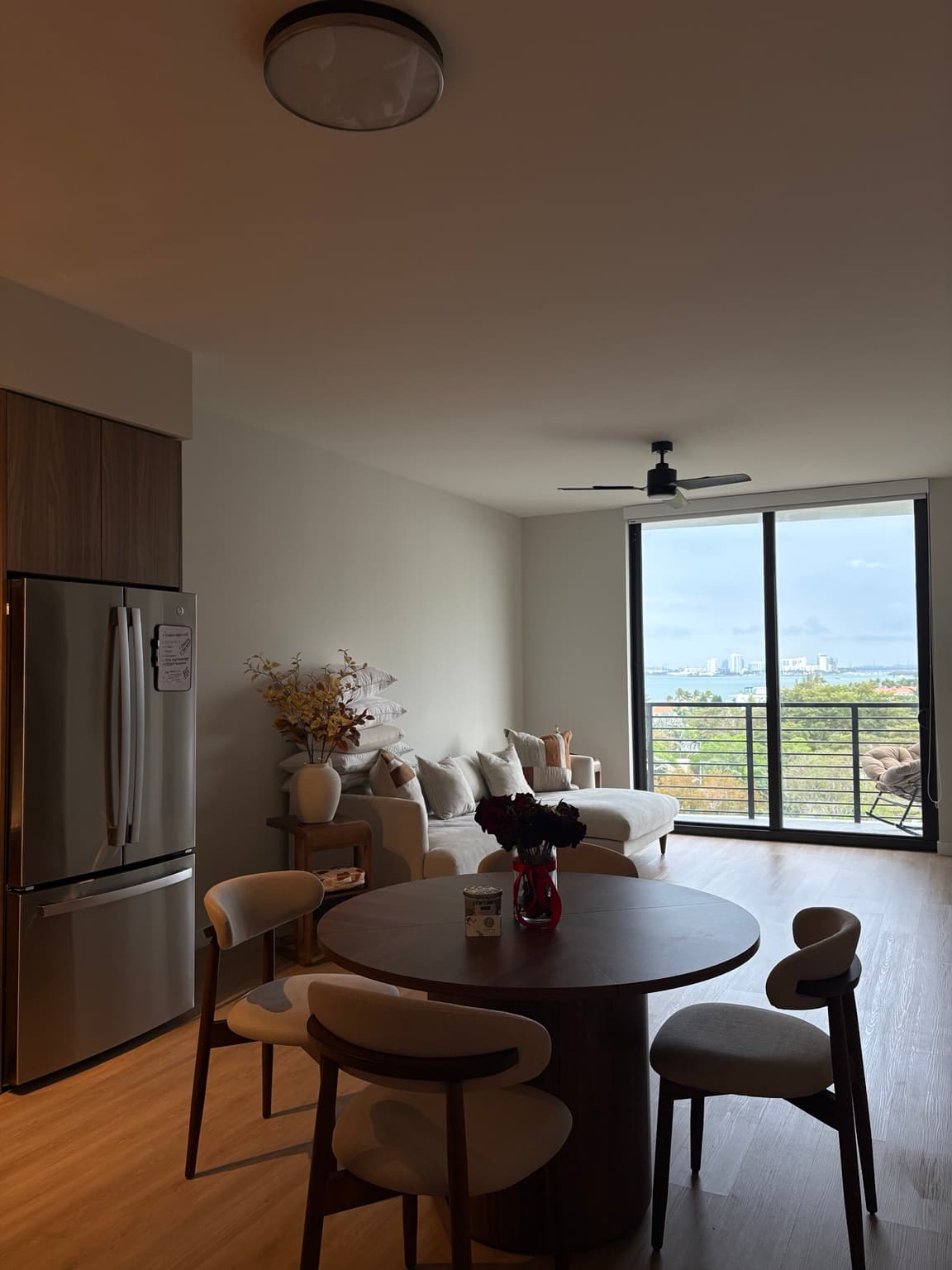 Miami client living and dining space