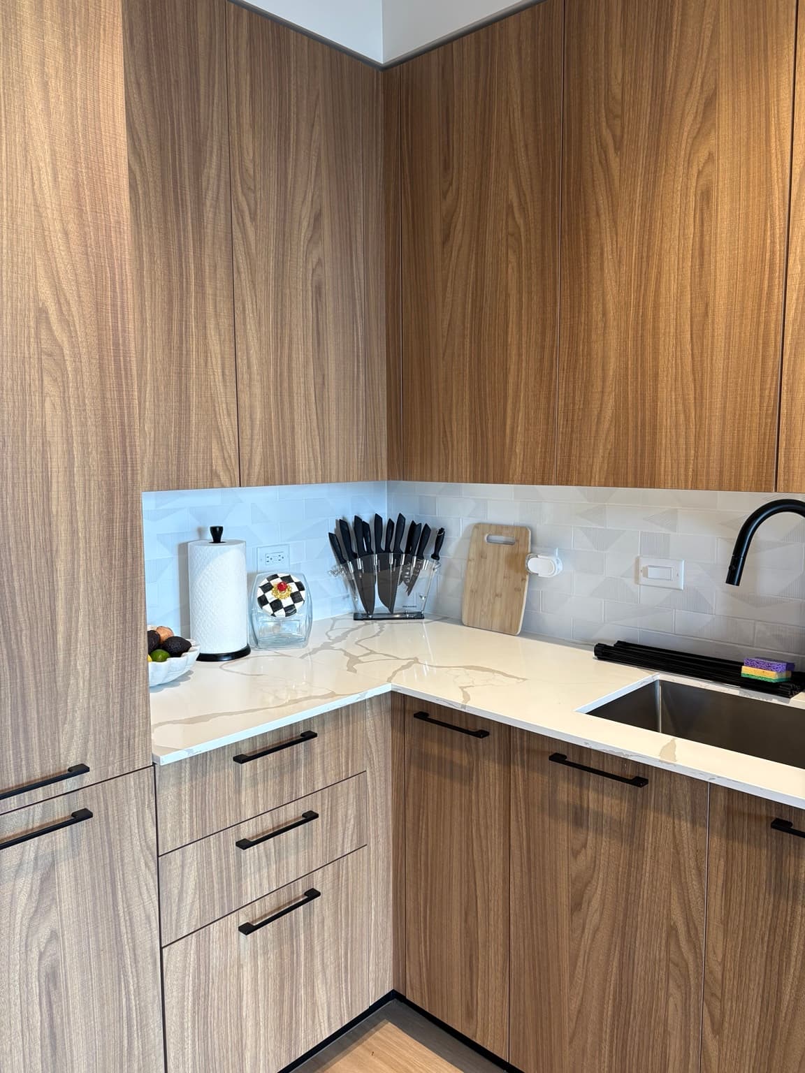 Detailed wood kitchen cleaned by Lustra